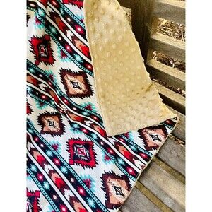Aztec Baby Boy Girl Blanket Soft flannel And Minky fabric Double sided Handmade
